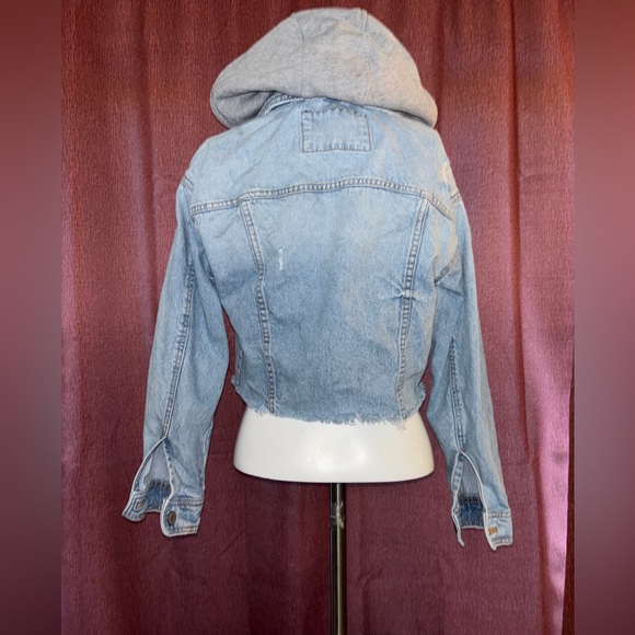 Aeropostale Crop Hooded Jean Jacket Women’s Size XS - Picture 4 of 7